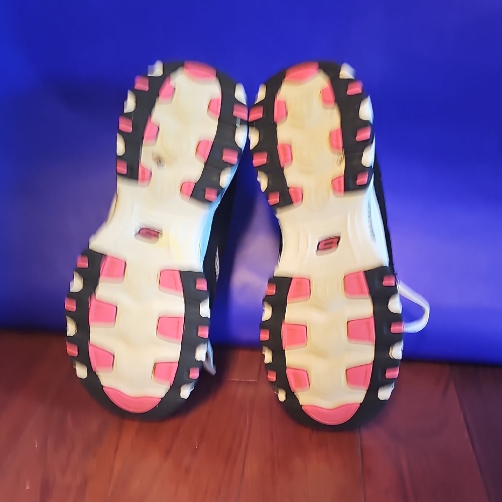 Skechers Black and White Athletic Shoes - Picture 4 of 5